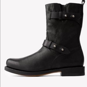 Rag and bone black leather engineer boots size 37 Moto Ankle combat